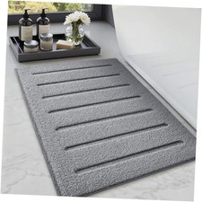 Soft Absorbent Bathroom Rugs, Non Slip Bath Mats for Bathroom, 24" x 36" Grey