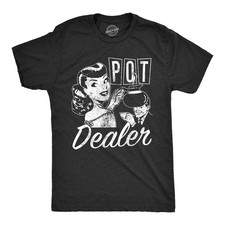 Mens Pot Dealer T Shirt Funny Coffee Tee Diner Shirt Caffeine Waitress Tee
