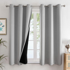 Chrisdowa 100 Blackout Curtains for Bedroom with Black Liner, 2 Thick Layers To