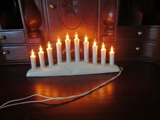 Vintage Noma Christmas 10 Light Mini Electric Candolier Orange Light 10"x4.5"in