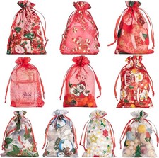 50 PCS 4x6 Inches Mixed Color Christmas Organza Gift Bags with Drawstring, Jewel
