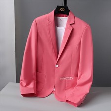 Men Formal Work Blazer Jacket Business Casual Button Slim Fit Suit Coat Tops