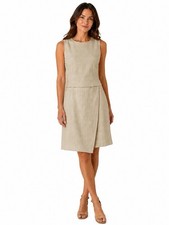 Banana Republic Womens Size 2 Tall Beige Linen Rayon Blend Dress