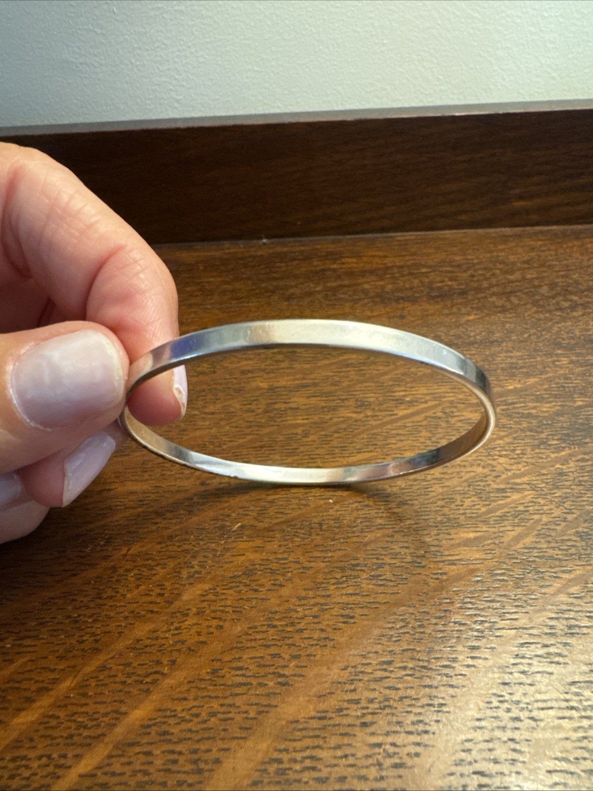 Hand Crafted - Sterling Silver Bangle Bracelet, S… - image 1