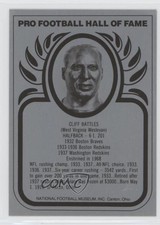 1988-2013 Pro Football Hall of Fame Metallic Cliff Battles HOF 0q3