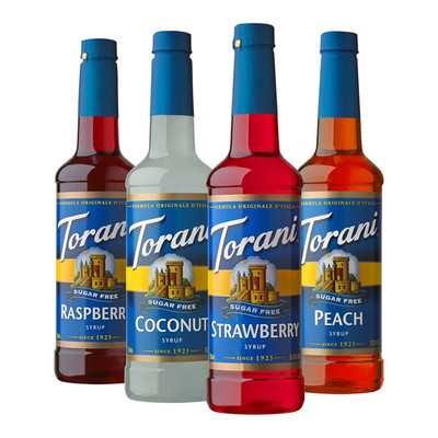 Torani Sugar Free Soda Syrup Variety Pack, 25.4 oz, Set of 4 Bottles
