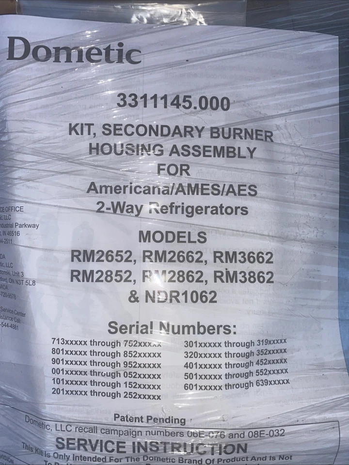 Kit de carcasa de quemador secundario Dometic 3311145.000  Foto 2 de 3