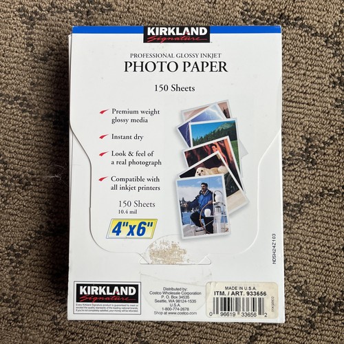 Kirkland Professional Glossy Inkjet Fotopapier 4" x 6" 300 Gesamt Blatt Neu aus altem Lagerbestand - Bild 2 von 4