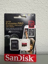 SanDisk Extreme PRO 128GB microSDXC UHS-I memory card with SD adapter