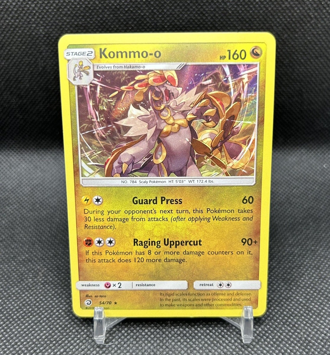 dragon majesty rare cards Kommo-o 54/70 Holo Rare Dragon Majesty Pokémon Card