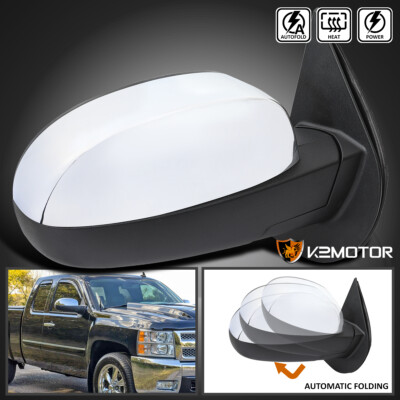Right Side Fits 2007-2013 Silverado Sierra Chrome Power Heated Mirror LED Signal