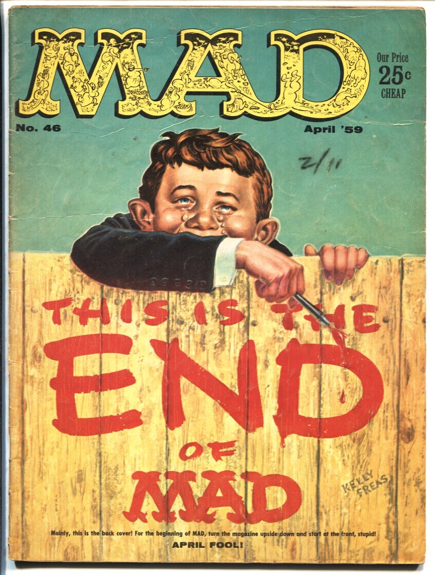 激レア　MAD ALFRED E NEUMAN アルフレッド　イー　ニューマン MAD MAGAZINE #46-GREAT COVER-ALFRED E. NEUMAN-1959-VG | eBay