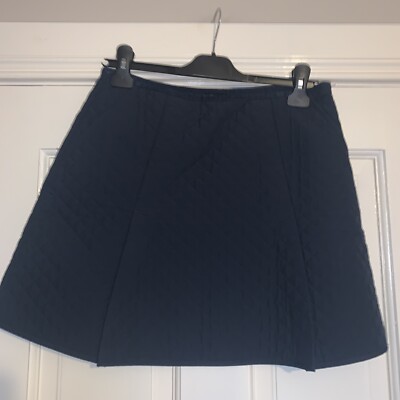 Jack Wills Navy Quilted A Line Mini Skirt With Pockets Vgc Size 10