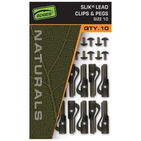 Fox Naturals Size Sz 10 Slik Lead Clip & Pegs - 10 Leadclips, KarpfenzubehöR