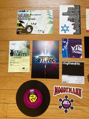 Moodymann KDJ 3 Chairs Detroit club rave party flyers and stickers 