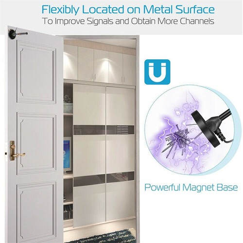 UK Best Portable TV Magnetic HD Aerial Indoor Outdoor With Amplifier Signal New - Picture 14 of 19