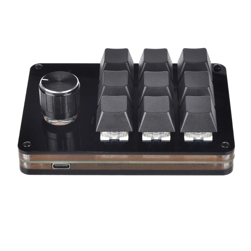 9-Key Macro Mechanical Keyboard Fully Programmable with 1 Knob for Custom Shortcuts and Macros