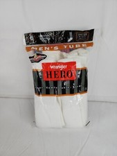 Wrangler Hero Mens White Tube Socks 6 Pairs - Size 10-13 NEW