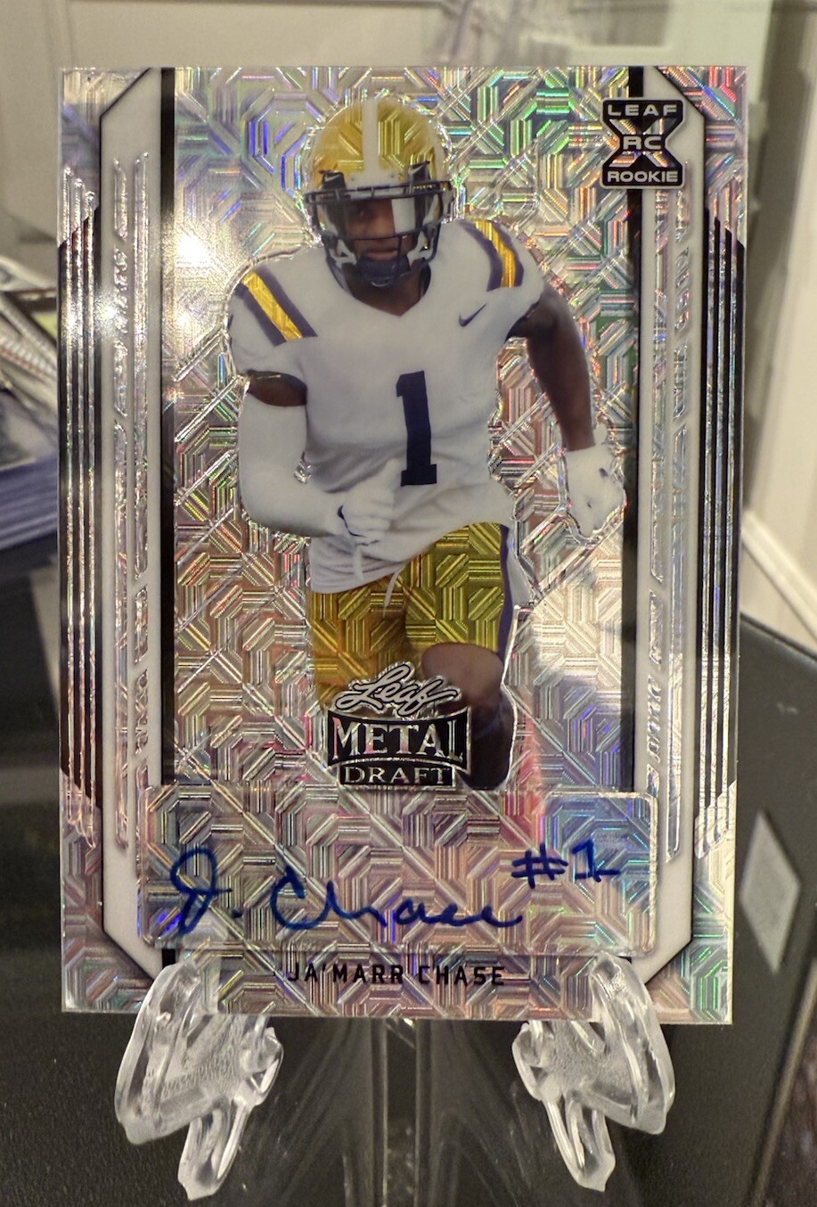 2021 Ja'Marr Chase Rookie RC Auto Metal Draft /30 Prizm Bengals Fresh Pull