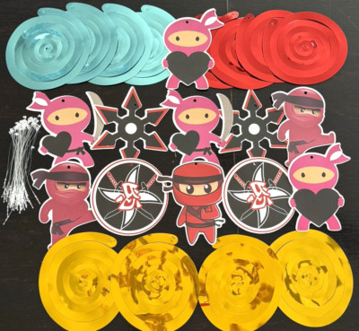 Pink Ninja Hanging Party Decorations & Swirls~Everything in Picture~NEW~FREESHIP