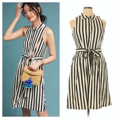 navy sleeveless shirt dress