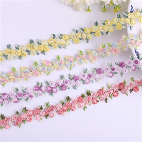 4/5 in Lace Trim Flat For Crafts Sewing Fringe Flower Ribbon Art Decor 2 yards - Picture 8 of 18