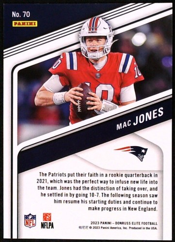 2023 Donruss ELITE MAC JONES #70 Football PATRIOTS - Picture 2 of 2