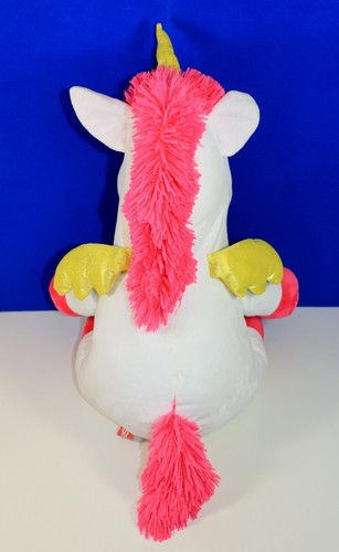 XXL EINHORN Steinbeck weiß rosa Plüsch Stoff Kuschel Kissen Flügel 55 cm groß - Bild 3 von 3