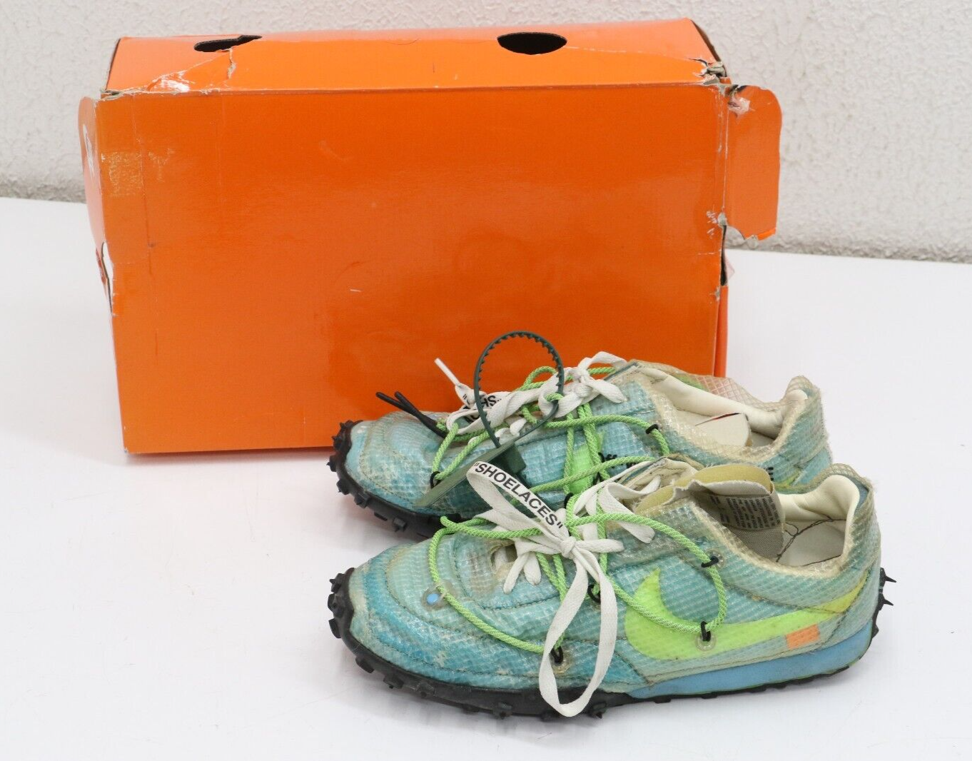 OFF WHITE X NIKE Nike X Off White Waffle Racer Vivid Sky Blue Womens Size 8.5 EUR 40 CD8180 400