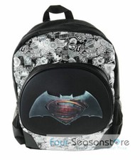 DC Comis Batman vs Superman 16" Mochila Grande Negra Bolso de Libros Escolares para Niño