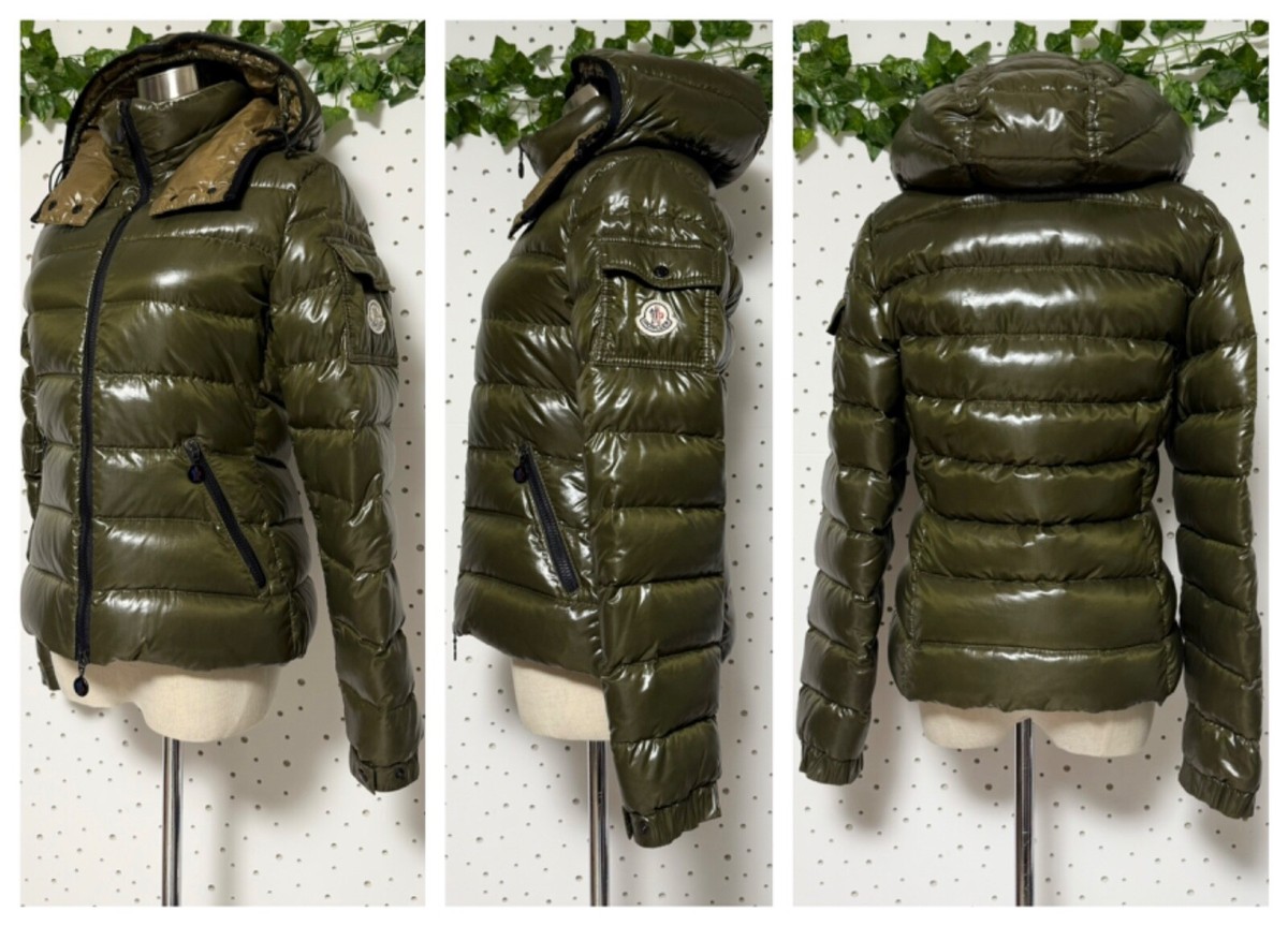 Authentic Moncler Hooded Double Zip Down Jacket Coat 0 Olive Green
