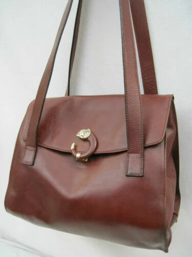 Sac porté épaule à main marron cuir pour femme