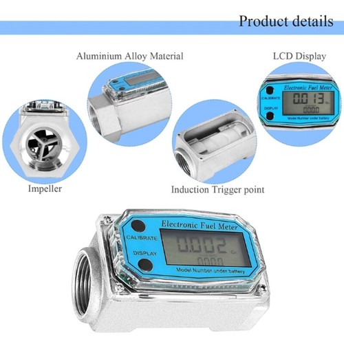 Turbine Flow Meter Module Digital Display Flowmeter Body 1.5Inch Inlet/Outlet - Picture 5 of 8