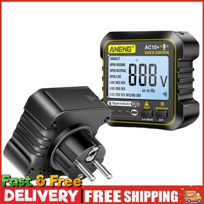 Multifunktions Steckdosentester 110V/220V Digital Spannungsprüfer für US/EU Stecker