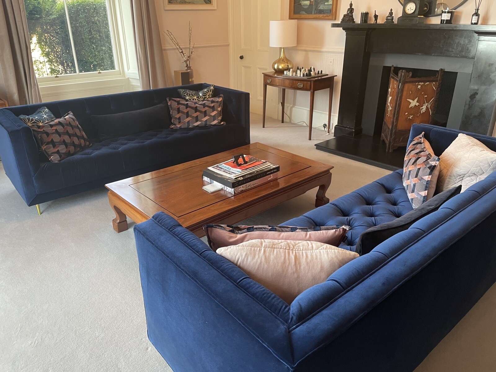 Swoon Vincent 3 seater velvet sofa in Ink easy velvet excellent