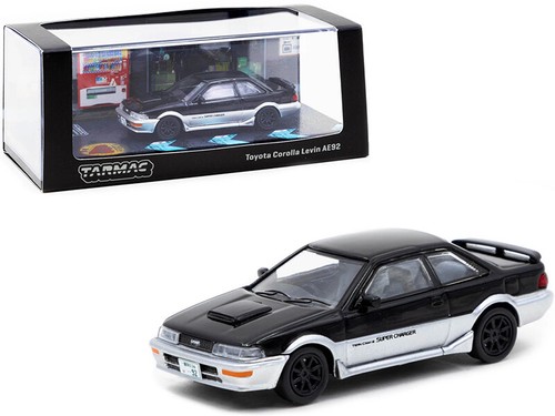 Asphalt Works T64R-036-BLK Toyota Corolla Levin AE92 schwarz und silber 1/64