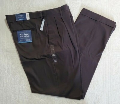 NEW Men's Croft \u0026 Barrow The No Iron Stretch Khaki Pants from Kohls Grey  38x34 | eBay