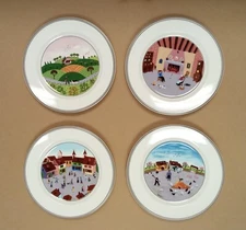 Brand New Set of 4 Villeroy & Boch DESIGN NAIF Salad Plates, 8.23"