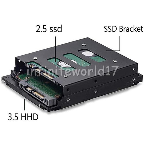 4PCS 2.5 to 3.5 Inch SSD HDD Metal Hard Drive Mount Bracket Adapter Black Holder - Picture 2 of 10