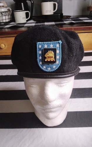 Black Wool Beret Hat Cap Size 