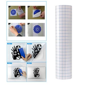 Clear Transfer Tape-10 sheet-12"x15"-Lined w/Blue Grid-Adhesive Vinyl-Craft Proj Clear Transfer Tape-10 sheet-12"x15"-Lined w/Blue Grid-Adhesive Vinyl-Craft Proj