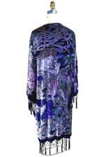 DEEP BLUES ARTDECO STEVIE NICK'S STYLE SILK MUCHA GYPSY BOHEMIAN DELUXE DUSTER