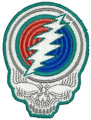 Grateful Dead Steal Your Face R.W.B. Bolt Embroidered SYF Rock Iron On Patch