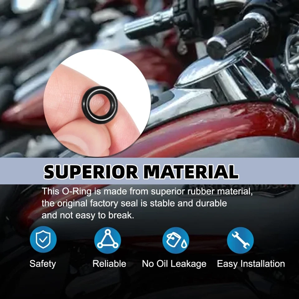 10PCS Replacement Fuel Line Male End O-Ring for Harley-Davidsons 2001+ MC600-5 - Image 3 of 4