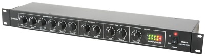 Adastra 953.026UK ML622 Rack-montierbarer 1HE Mixer mit 6 Mikrofon-/Line-Eingängen und 2 Aux