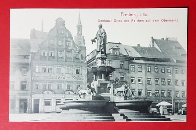 AK FREIBERG in Sa. um 1910 Denkmal Ottos des Reichen auf den Obermarkt   ( 29927