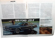 1977 1978 Ford LTD II Car Original Print Ad