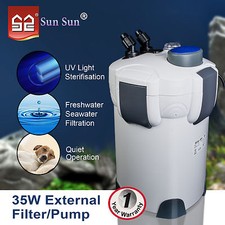 35W Aquarium External Filter Canister Fish Tank UV Light Water Pump Pond Media