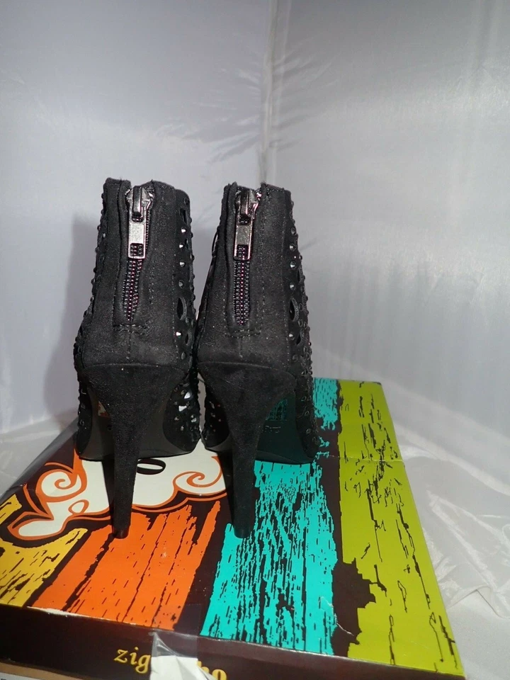 Botines negros ZIGIny Darlah con estrás enjaulados 5 M y 5,5 M Foto 4 de 4