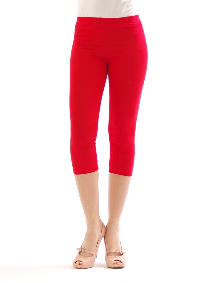 Women 3/4 Capri Pants Many Colors Cotton Leggings Fitness Sports DL23